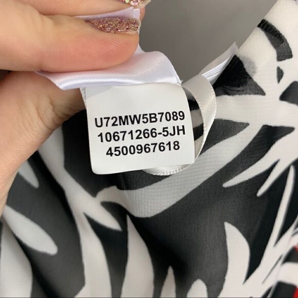 Nine West off shoulder maxi black white red sz 12 D1 - Picture 10 of 10
